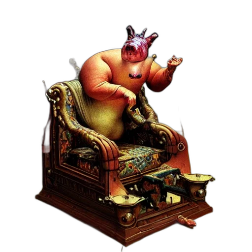 furniture, dragon, crown, creature, concept art, 3d render, fantasy art, photorealistic transparent PNG cut-out