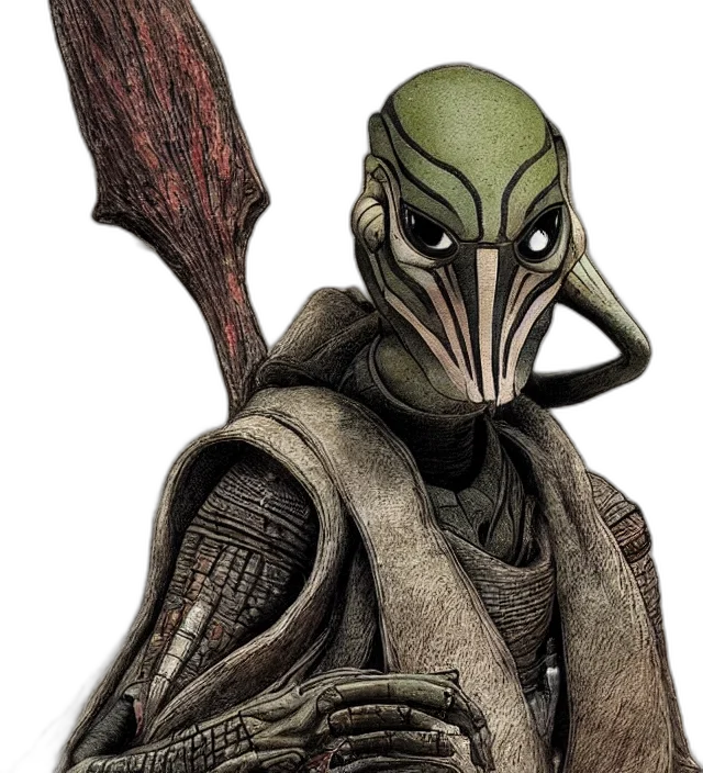 mask, staff, creature, face transparent PNG cut-out