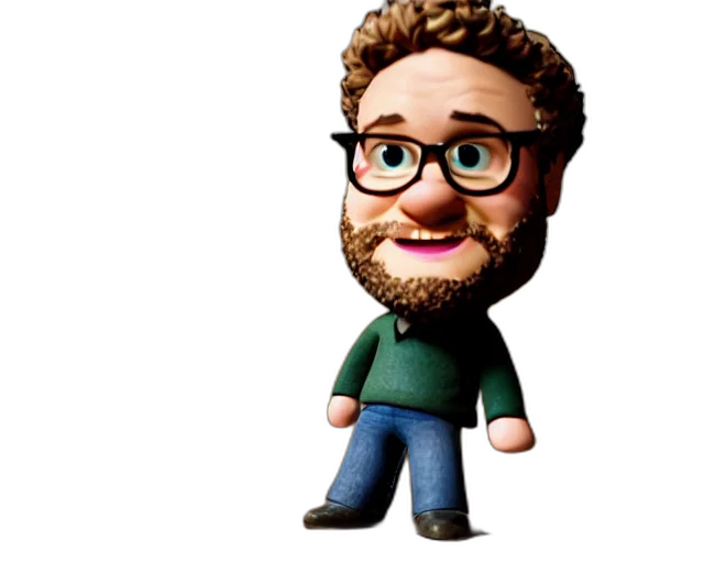 staff, cartoon, 3d render, concept art, pixel art, seth, rogen, figurine transparent PNG cut-out