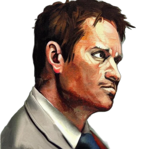 face, comic book art, photorealistic, concept art, watercolor, modern, painting, conman transparent PNG cut-out