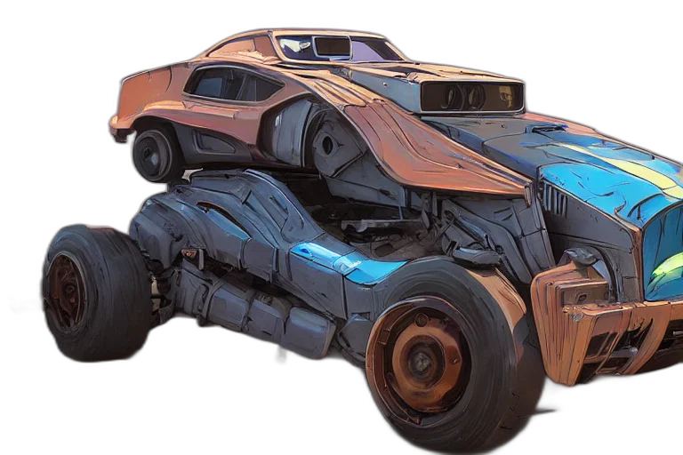 car, weapon, concept art, 3d render transparent PNG cut-out
