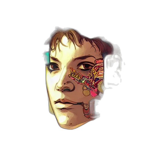 face, mask, robot, crown transparent PNG cut-out