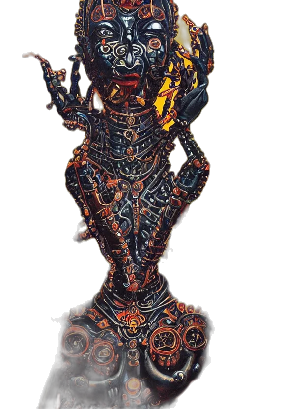 robot, jewelry, staff, crown, concept art, 3d render, fantasy art, pixel art transparent PNG cut-out