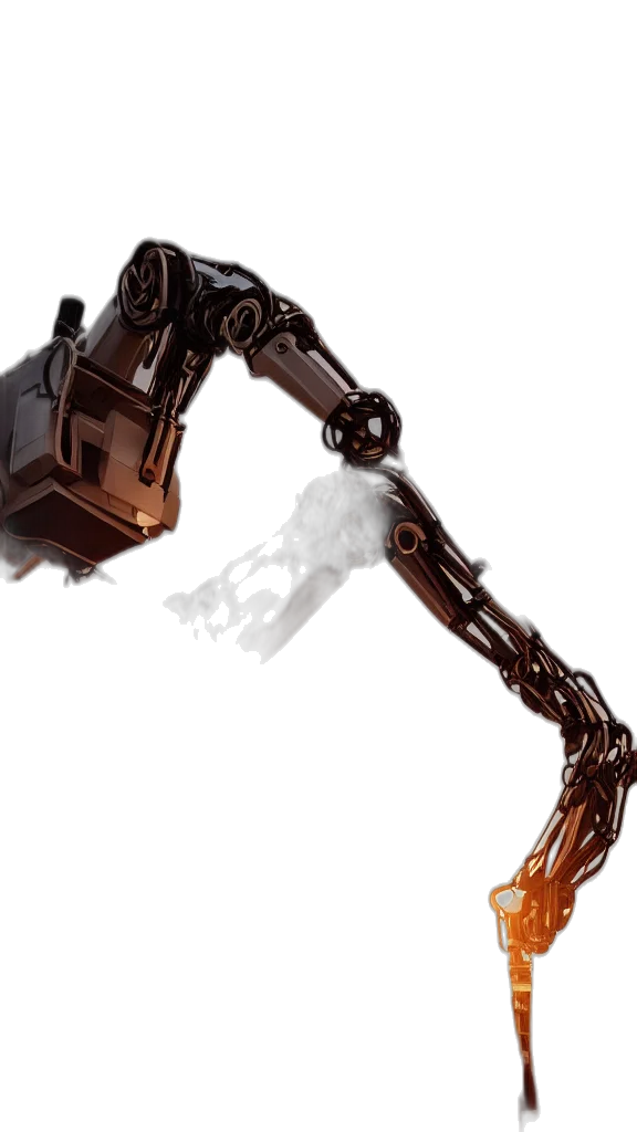 robot, weapon, staff, concept art, cyberpunk, 3d render, pixel art, construction transparent PNG cut-out