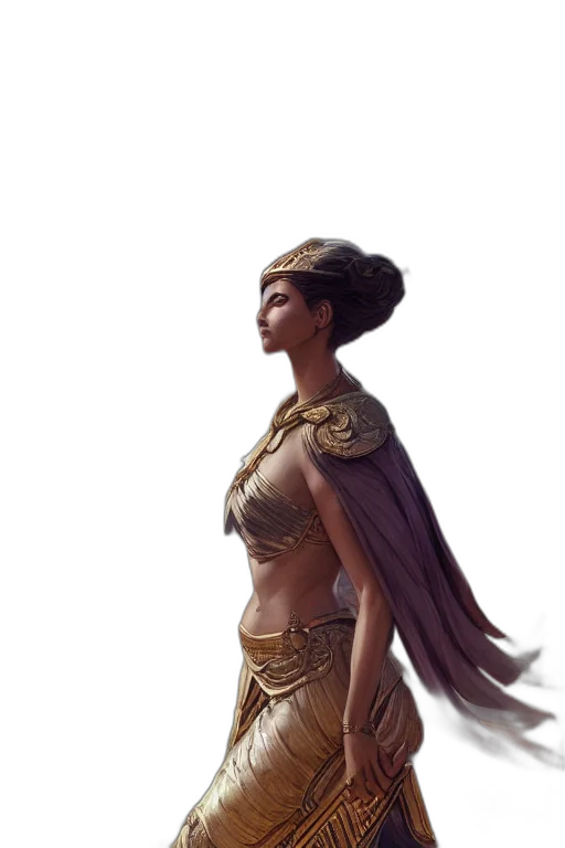 crown, dress, jewelry, staff, fantasy art, concept art, comic book art, photorealistic transparent PNG cut-out