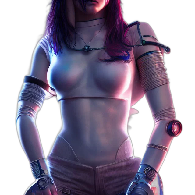 robot, staff, weapon, sword, cyberpunk, concept art, fantasy art, 3d render transparent PNG cut-out