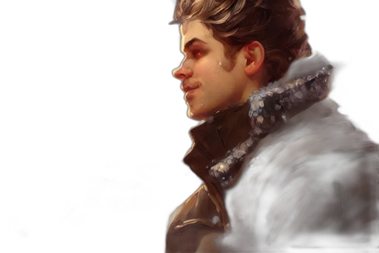 face, jacket, dragon, staff, fantasy art, concept art, photorealistic, comic book art transparent PNG cut-out