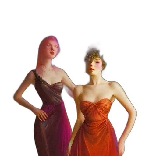 dress, jewelry, crown, photorealistic, concept art, 3d render, oil painting, red transparent PNG cut-out