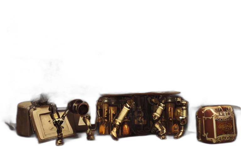 furniture, jewelry, concept art, pixel art, 3d render, fantasy art, fire, earth tones transparent PNG cut-out