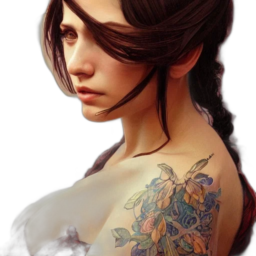 face, dragon, dress, jewelry transparent PNG cut-out