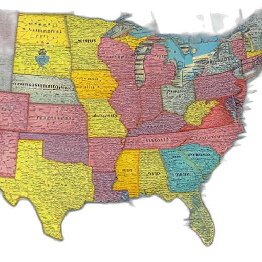 map, states, style, european transparent PNG cut-out