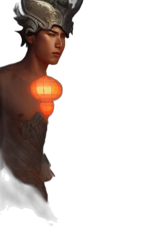 face, staff, mask, jewelry, fantasy art, photorealistic, concept art, 3d render transparent PNG cut-out
