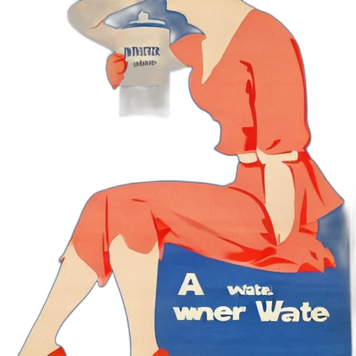 bottle, dress, concept art, underwater, american, propaganda, poster, warning transparent PNG cut-out