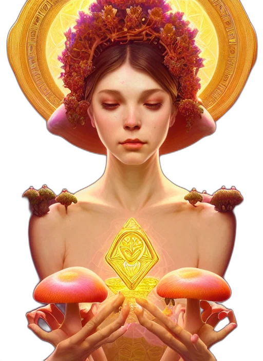 crown, jewelry, face, fantasy art, concept art, photorealistic, 3d render, golden transparent PNG cut-out