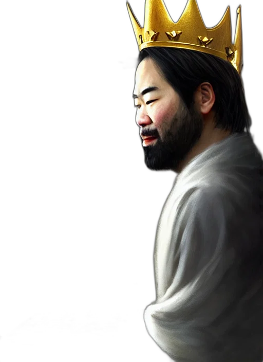crown, staff, face, photorealistic, concept art, fantasy art, oil painting, hikaru transparent PNG cut-out
