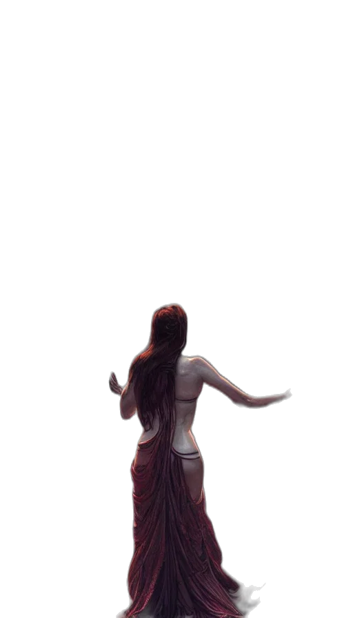 dress, robot, creature, staff transparent PNG cut-out