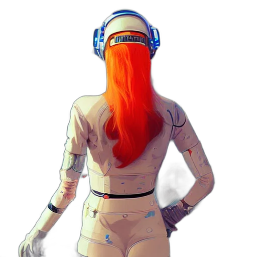 mask, robot, staff, dress, concept art, 3d render, pixel art, cyberpunk transparent PNG cut-out