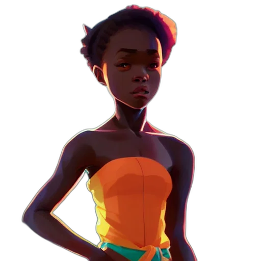 dress, face, crown, staff transparent PNG cut-out