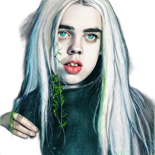 face, creature, hair, fantasy art transparent PNG cut-out
