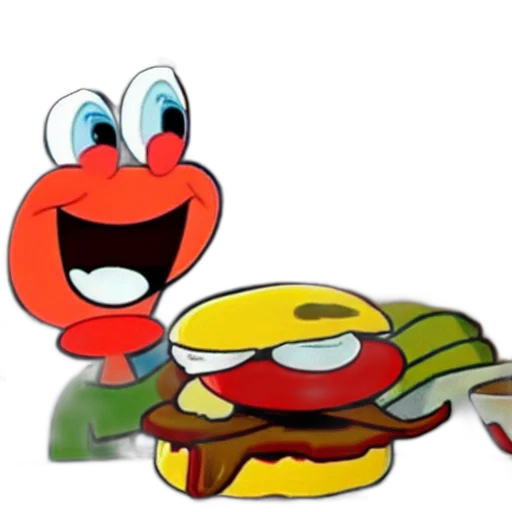 food, animal, concept art, 3d render, cartoon, krabs, eating, krabby transparent PNG cut-out