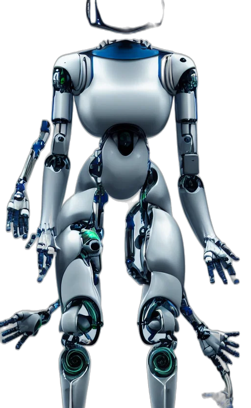 robot, 3d render, concept art, cyberpunk transparent PNG cut-out