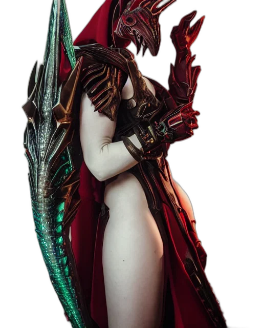 dragon, weapon, dress, staff transparent PNG cut-out