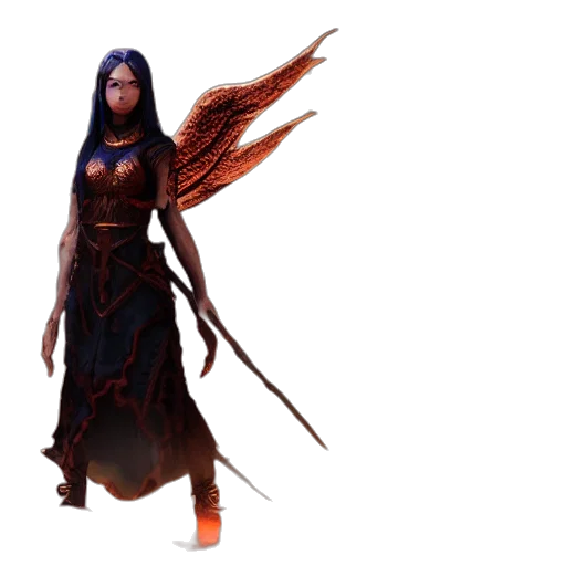 staff, dress, concept art, fantasy art, 3d render, pixel art, dark, female transparent PNG cut-out