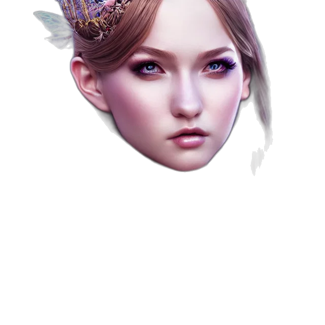 crown, face, mask, jewelry, fantasy art, concept art, photorealistic, 3d render transparent PNG cut-out