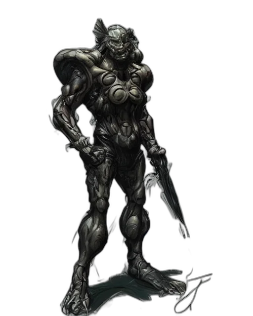 creature, robot, weapon, staff, concept art, fantasy art, comic book art, pixel art transparent PNG cut-out