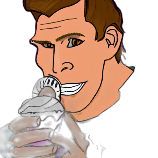 bottle, face, staff, hair, cartoon, comic book art, concept art, photorealistic transparent PNG cut-out