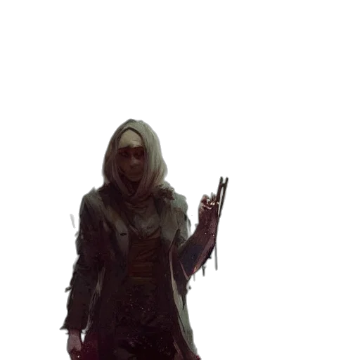 staff, weapon, jacket, sword, concept art, fantasy art, pixel art, comic book art transparent PNG cut-out