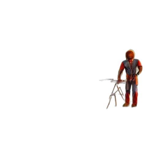 robot, staff, weapon, creature transparent PNG cut-out