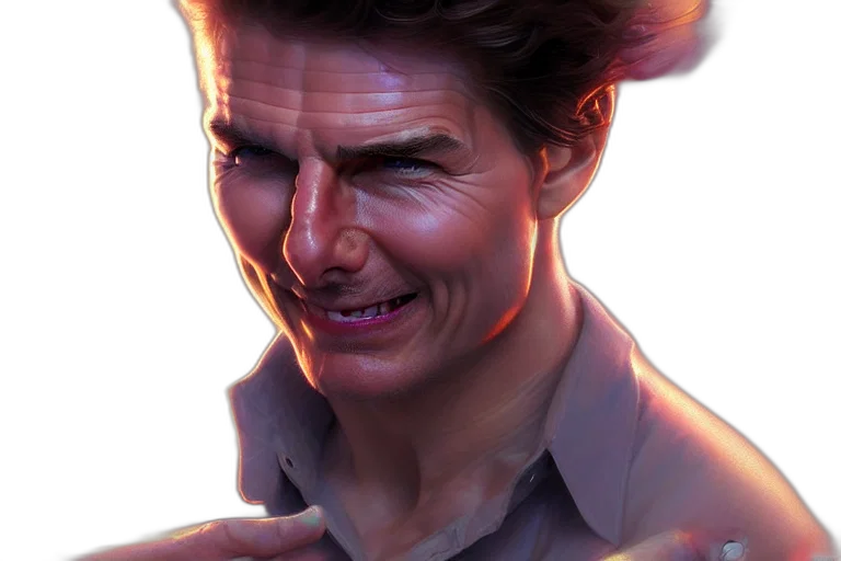 face, creature, comic book art, concept art, photorealistic, cyberpunk, red, tom transparent PNG cut-out