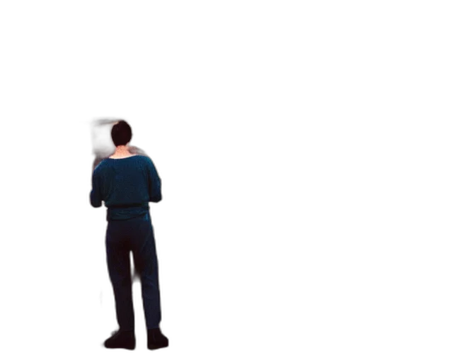 staff, robot, jacket, face, concept art, pixel art, 3d render, photorealistic transparent PNG cut-out
