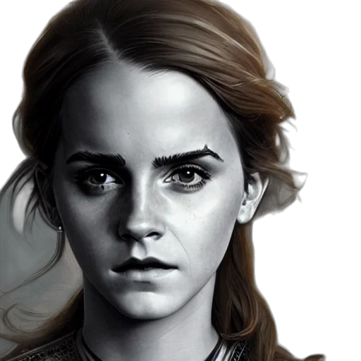 face, photorealistic, fantasy art, concept art, comic book art, drawing, emma, watson transparent PNG cut-out