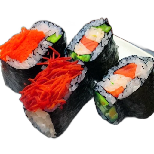 food, weapon, photorealistic, 3d render, vegan, sushi, expensive, dinner transparent PNG cut-out