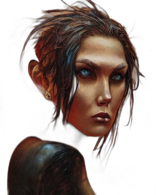 face, concept art, fantasy art, photorealistic transparent PNG cut-out