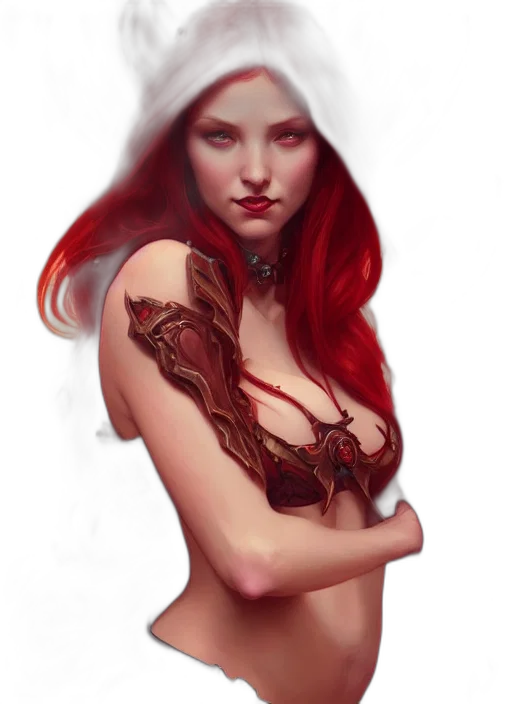 jewelry, dress, fantasy art, concept art, photorealistic, comic book art, red, dark transparent PNG cut-out
