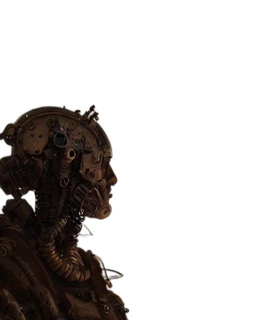 robot, creature, face, mask, 3d render, concept art, cyberpunk, photorealistic transparent PNG cut-out