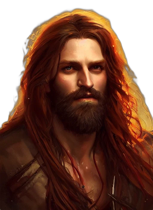face, hair, fantasy art, concept art, comic book art, photorealistic, golden, red transparent PNG cut-out