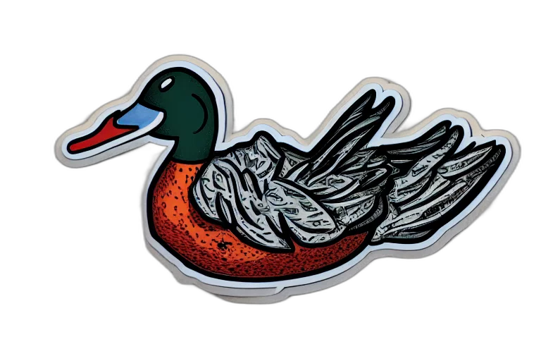 sticker, illustration, smoking, duck transparent PNG cut-out