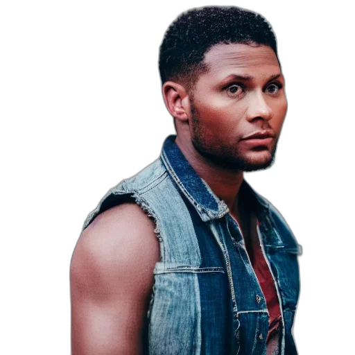 jacket, face, photorealistic, photoshoot, nigerian, jensen, ackles, soft transparent PNG cut-out