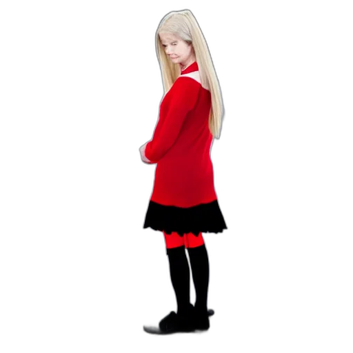 dress, staff, 3d render, cartoon, concept art, photorealistic, red, long transparent PNG cut-out