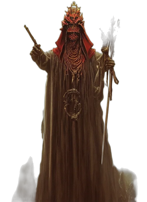 staff, mask, sword, creature, concept art, fantasy art, comic book art, pixel art transparent PNG cut-out