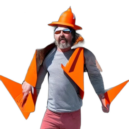 hat, jacket, staff, creature transparent PNG cut-out