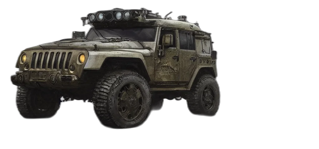 car, weapon, 3d render, concept art transparent PNG cut-out