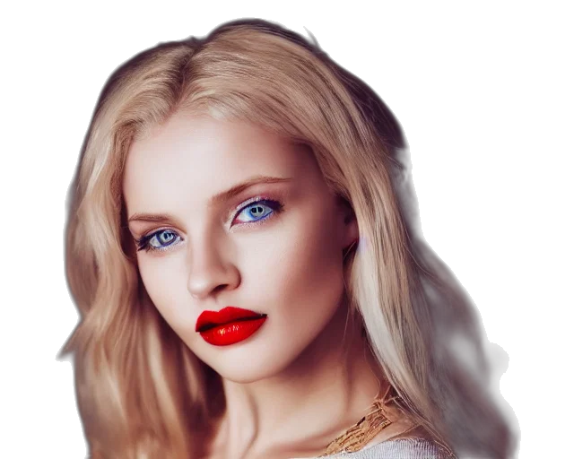 face, hair, jewelry, photorealistic transparent PNG cut-out