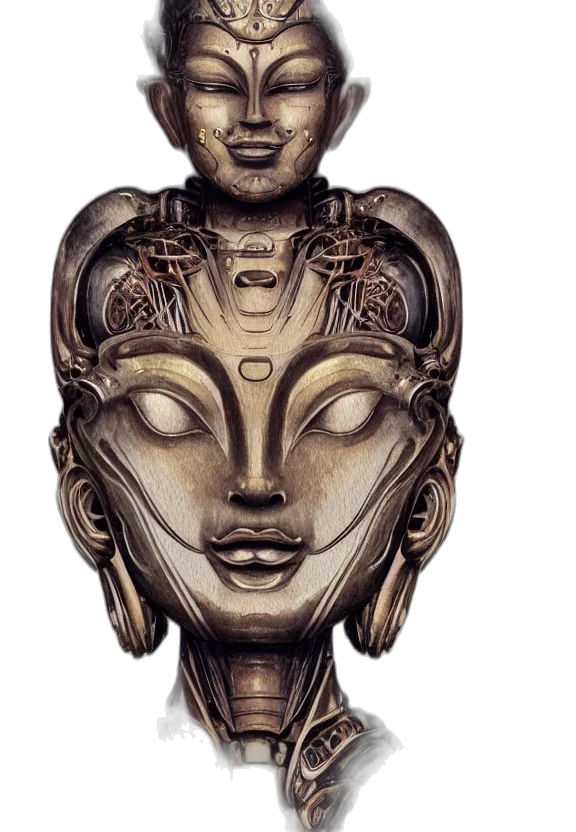 mask, face, crown, jewelry, concept art, photorealistic, fantasy art, 3d render transparent PNG cut-out