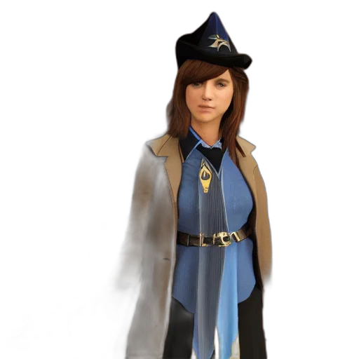 staff, hat, jacket, 3d render transparent PNG cut-out