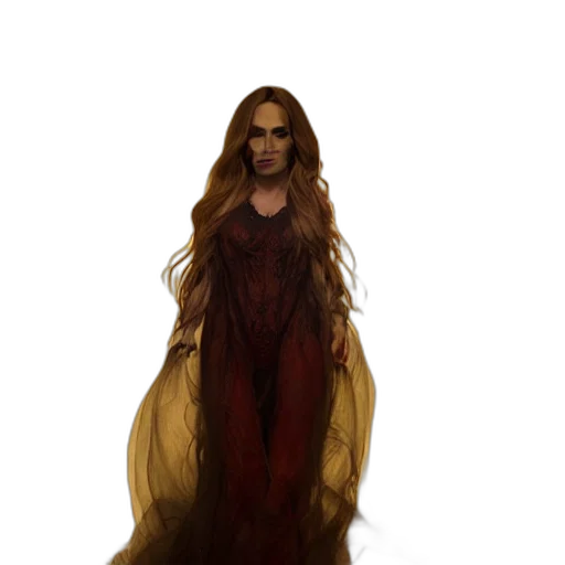 dress, hair, creature, concept art, fantasy art, pixel art, watercolor, fire transparent PNG cut-out